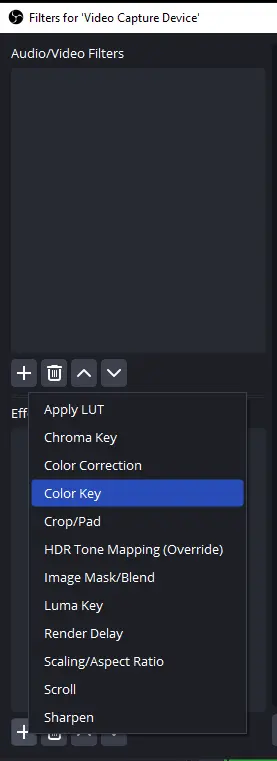 OBS Color Key Filter Settings